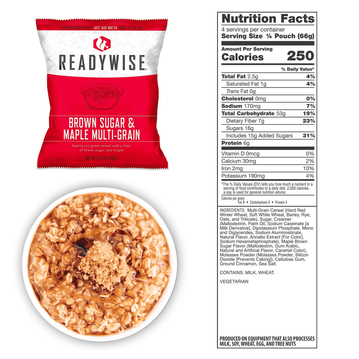 72 Hour Emergency Food Supply Nutrition Facts