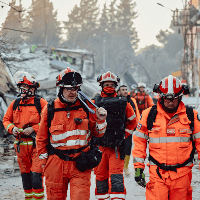 First Responders Leaving an Emergency Scene